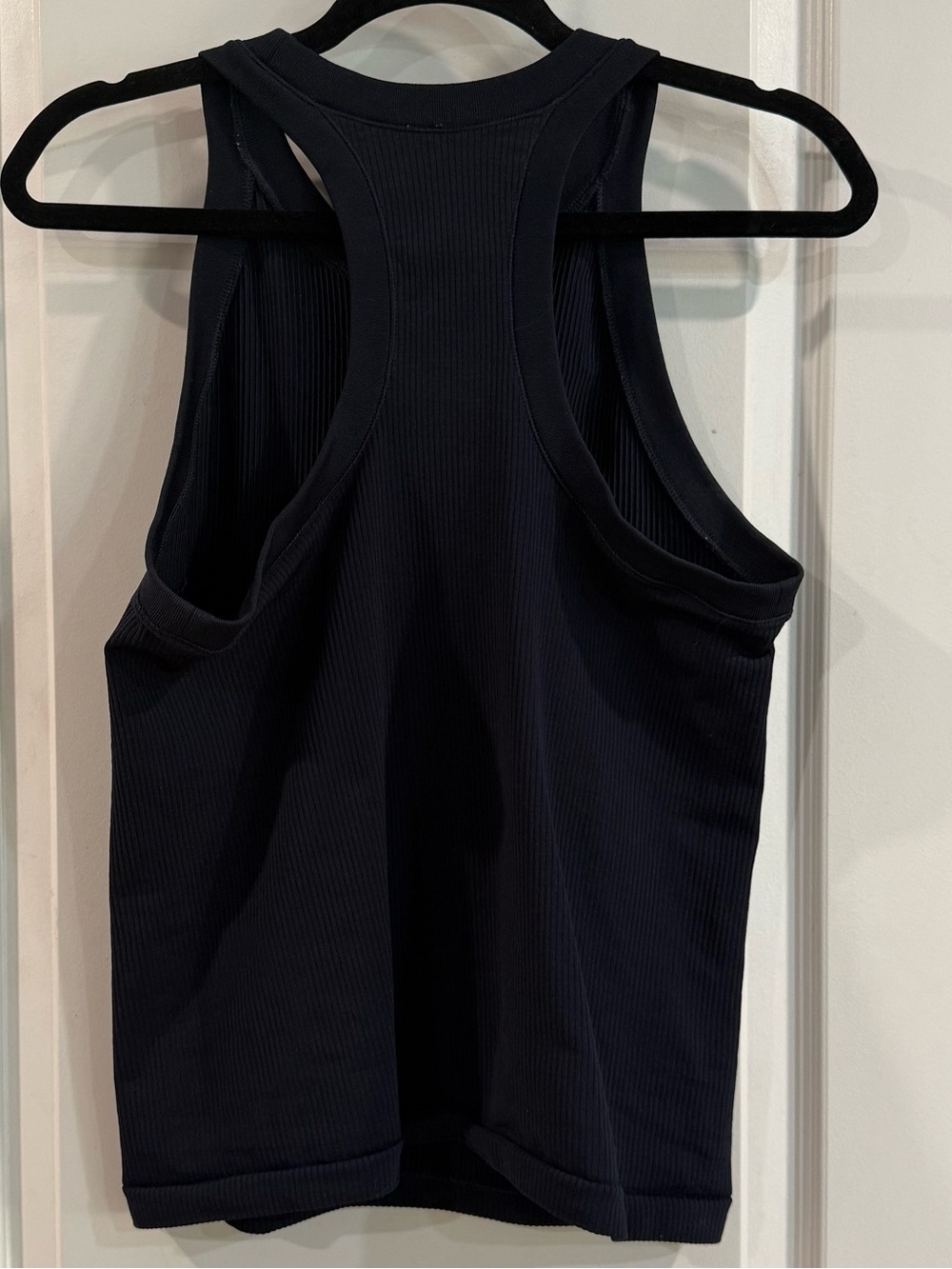 Athleta Black Ribbed Racerback Tank